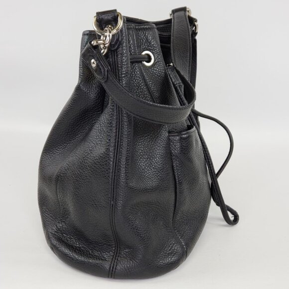 Coach AVERY Black Pebble Leather HOBO Drawstring Shoulder Bag Purse Style 27003 - Picture 6 of 15